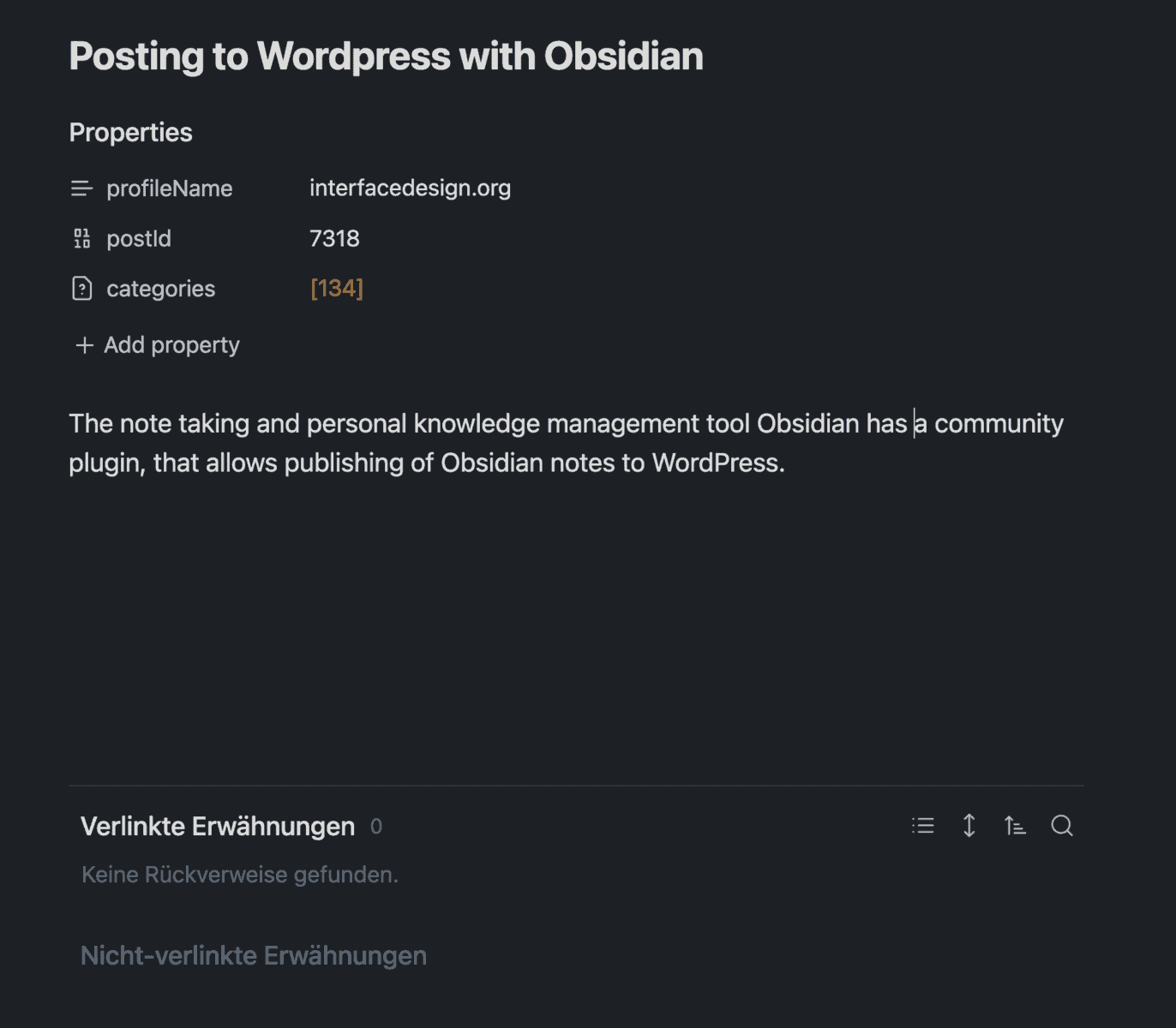 Posting to WordPress with Obsidian